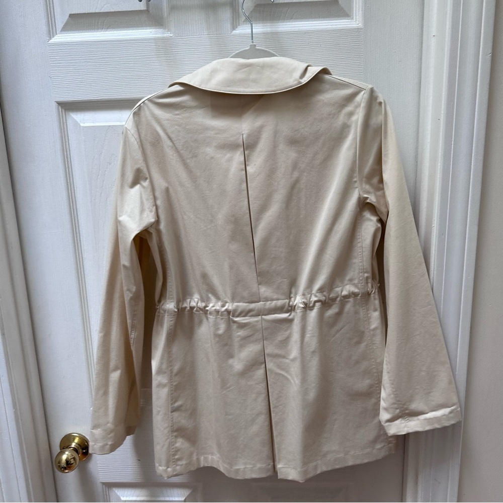 Theory white cream utility collared zip coat jacket pockets - Picture 6 of 9